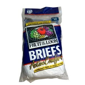 Fruit of the Loom Active Comfort FTL NIP Vintage Boys' White Briefs Size 12